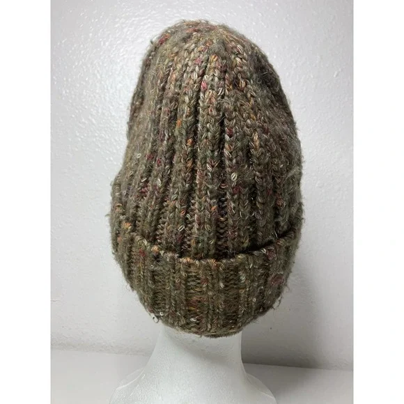 Hand Knit Chunky Earth Toned Ribbed Beanie Fully Lined Outdoor Gorpcore - Picture 4 of 6